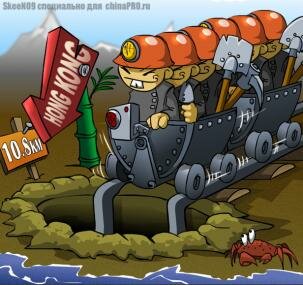 В Китае ведется строительство подводной железнодорожной переправы)